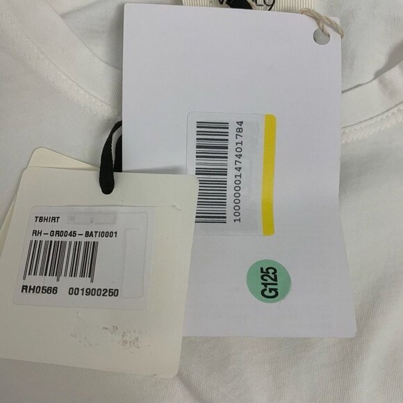 ViCOLO WOMEN LUXURY White TEE TOP BLOUSE With Satin Tie Italy Made Sz XL NWT - Picture 9 of 17